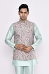 Arihant Rai Sinha_Green Silk Sea Blend Pyjama _at_Aza_Fashions