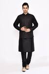 Buy_Arihant Rai Sinha_Black Silk Blend Kurta _Online_at_Aza_Fashions