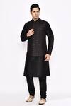 Shop_Arihant Rai Sinha_Black Silk Blend Kurta _Online_at_Aza_Fashions