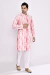 Shop_Arihant Rai Sinha_Pink Cotton Pure Kurta _Online_at_Aza_Fashions