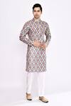 Buy_Arihant Rai Sinha_Gray Silk Grey Blend Kurta _Online_at_Aza_Fashions