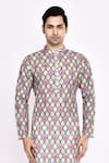 Arihant Rai Sinha_Gray Silk Grey Blend Kurta _at_Aza_Fashions