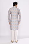 Shop_Arihant Rai Sinha_Gray Silk Grey Floral Printed Kurta _at_Aza_Fashions