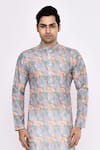 Arihant Rai Sinha Gray Silk Grey Floral Printed Kurta at Aza Fashions Arihant Rai Sinha_Gray Silk Grey Floral Printed Kurta _at_Aza_Fashions