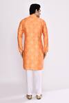 Shop_Arihant Rai Sinha_Orange Silk Embroidery Blend Kurta _at_Aza_Fashions