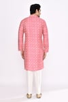 Shop_Arihant Rai Sinha_Pink Silk Printed Kurta _at_Aza_Fashions