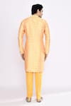 Shop_Arihant Rai Sinha_Yellow Silk Embroidery Blend Kurta _at_Aza_Fashions