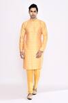 Buy_Arihant Rai Sinha_Yellow Silk Embroidery Blend Kurta _at_Aza_Fashions