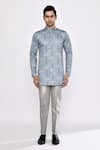 Arihant Rai Sinha_Blue Cotton Kurta _at_Aza_Fashions