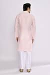 Shop_Arihant Rai Sinha_Pink Silk Embroidery Pure Kurta _at_Aza_Fashions