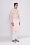 Arihant Rai Sinha_Pink Silk Embroidery Pure Kurta _Online_at_Aza_Fashions