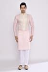 Buy_Arihant Rai Sinha_Pink Silk Embroidery Pure Kurta _Online_at_Aza_Fashions