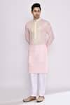 Shop_Arihant Rai Sinha_Pink Silk Embroidery Pure Kurta _Online_at_Aza_Fashions