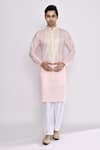 Arihant Rai Sinha_Pink Silk Embroidery Pure Kurta _at_Aza_Fashions