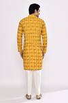 Shop_Arihant Rai Sinha_Yellow Cotton Embroidery Printed Kurta _at_Aza_Fashions