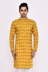Buy Arihant Rai Sinha Yellow Cotton Embroidery Printed Kurta at Aza Fashions Buy_Arihant Rai Sinha_Yellow Cotton Embroidery Printed Kurta _at_Aza_Fashions