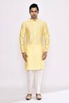 Arihant Rai Sinha_Yellow Silk Blend Kurta _Online_at_Aza_Fashions