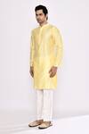 Buy_Arihant Rai Sinha_Yellow Silk Blend Kurta _Online_at_Aza_Fashions