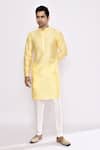 Arihant Rai Sinha_Yellow Silk Blend Kurta _at_Aza_Fashions