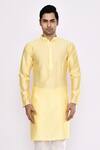 Buy Arihant Rai Sinha Yellow Silk Blend Kurta at Aza Fashions Buy_Arihant Rai Sinha_Yellow Silk Blend Kurta _at_Aza_Fashions