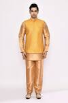 Arihant Rai Sinha_Gold Silk Blend Kurta _at_Aza_Fashions
