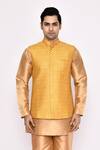 Buy_Arihant Rai Sinha_Gold Silk Blend Kurta _at_Aza_Fashions