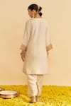 Shop_Sheetal Batra_Ivory Embroidery Split V-neck Mehza Kurta Set _at_Aza_Fashions