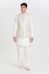 Buy_Abhinav Mishra_Ivory Chanderi Embroidery, Mirrors Designer Nehru Jacket Set _at_Aza_Fashions