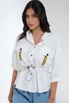 Buy_Krati Jain_White Cotton Collared Anti-fit Shirt _at_Aza_Fashions