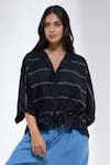 Buy_Krati Jain_Black Cotton Collared Anti Fit Shirt _at_Aza_Fashions