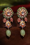 Buy_Riana Jewellery_Mauve Gemstones, Pearls Blue Mina Necklace Set _Online_at_Aza_Fashions