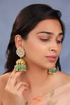 Riana Jewellery_Green Diamonds Jade Bridal Necklace With Jhumki Earings _Online_at_Aza_Fashions