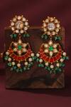 Shop_Riana Jewellery_Pink Pearls, Stones Traditioal Yet Royal Indian Style Earings _at_Aza_Fashions