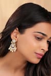 Buy Riana Jewellery White Minimalistic Chandbali Jaday Earings at Aza Fashions Buy_Riana Jewellery_White Minimalistic Chandbali Jaday Earings _at_Aza_Fashions