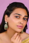 Buy Riana Jewellery Pink Imitation Gemstones Small Chandbali Earrings at Aza Fashions Buy_Riana Jewellery_Pink Imitation Gemstones Small Chandbali Earrings _at_Aza_Fashions