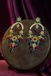 Shop_Riana Jewellery_Imitation Gemstones Desi Look Sabya Style Earings _at_Aza_Fashions