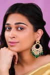 Buy_Riana Jewellery_Green Stones, Beads Artisan In Jadau With Emerald And Earings _at_Aza_Fashions