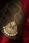 Shop_Riana Jewellery_White Pearl Embellished Maangtikka _at_Aza_Fashions