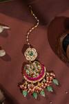 Buy_Riana Jewellery_Red Multi Color Designer Maangtikka _Online_at_Aza_Fashions