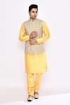 Buy_Arihant Rai Sinha_Yellow Silk Blend Churidar _at_Aza_Fashions