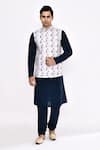 Buy_Arihant Rai Sinha_Blue Silk Dark Blend Churidar _at_Aza_Fashions