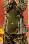 Buy_Cute Couture_Green Cotton Embroidery Radha Rani Sharara Set _Online_at_Aza_Fashions