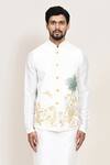Buy Arihant Rai Sinha White Linen Embroidery Nehru Jacket at Aza Fashions Buy_Arihant Rai Sinha_White Linen Embroidery Nehru Jacket _at_Aza_Fashions