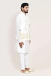 Arihant Rai Sinha_White Linen Embroidery Nehru Jacket _at_Aza_Fashions
