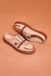 Shop_Dmodot_Cream Freddo Mocha Leather Sneakers _Online_at_Aza_Fashions
