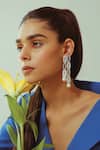 Buy_NAKHREWAALI_White Embroidery Glow Up Long Pearl Drop Earrings _at_Aza_Fashions