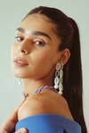 Buy_NAKHREWAALI_White Embroidery Glow Up Long Pearl Drop Earrings _Online_at_Aza_Fashions