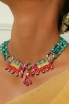 NAKHREWAALI_Red Multi Color Haathi Mere Necklace _Online_at_Aza_Fashions