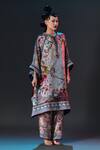 Buy_Rajdeep Ranawat_Beige Silk V-neck Ramona Floral Printed _Online_at_Aza_Fashions