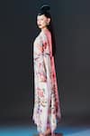 Shop_Rajdeep Ranawat_Beige Modal, Satin Permaz Pant Floral Print Kaftan _Online_at_Aza_Fashions